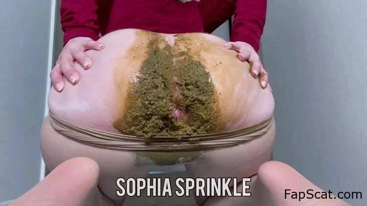 Sophia Sprinkle - Strumpfhosenkacke und Schmiererei im roten Kleid - Dichtes Abendessen mit Scheiße, Schlammporno, Dirtyfairy